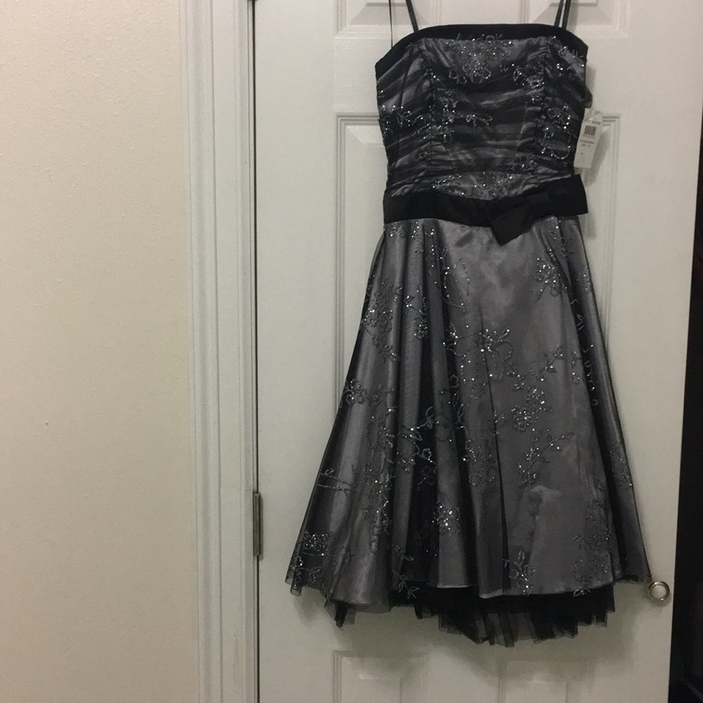 Black Silver Sparkly Cocktail Dress